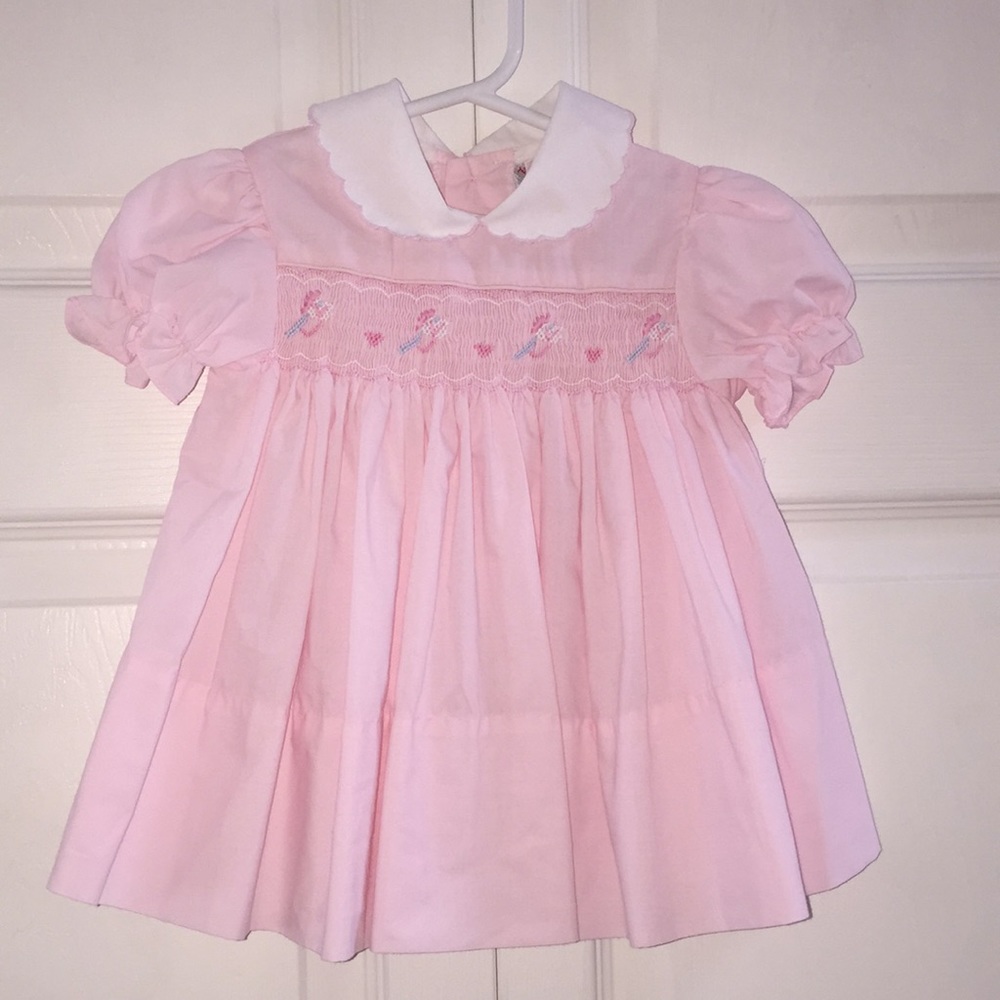 A Little Angel Smocked Pink Baby Girl Dress Size 18 Months